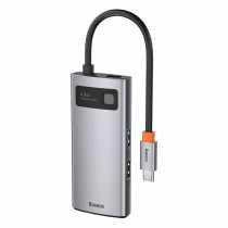 USB-Хаб Baseus Metal Gleam Series, 4 порти (Сірий) Type-C