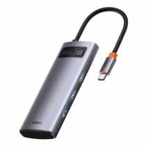 USB-Хаб Baseus Metal Gleam Series 3Hz, 5 портів (сірий) Type-C
