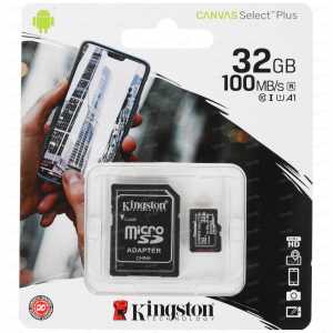 Карта пам’яті MicroSD 32Gb Kingston (class10 +SD адаптер) CANVAS SELECT PLUS