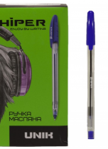 Ручка кулькова масляна Hiper  Unik 0.7 мм,чорна