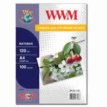 Фотопапір WWM A4 , 120 г/м кв , матовий , 100 арк. , (M120.100)