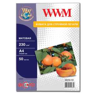 Фотопапір WWM A4 , 230 г/м кв , матовий , 50  арк. , (M230.50)