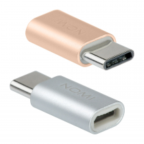 Перехідник Nomi металевий 2in1 Micro USB/Type-C сріб+золот, 316204