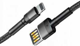 Кабель USB to Lightning Baseus Cafule, 1.5A, 2 м, чорний (CALKLF-CG1)