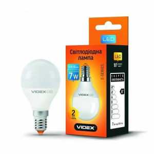 LED Лампочка Videx G45E, Е14, 7 Вт, 4100 К,  (енергозберігаюча)