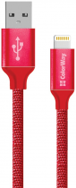 Кабель USB Lightning Colorway 2.1А 1м червоний, 490264