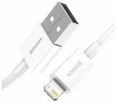 Кабель USB to Lightning Baseus, 2.4 A, 2м, білий (CALYS-C02)