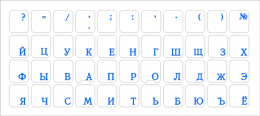 Наліпки на клавіатуру Cyan (кирилиця, прозорі)