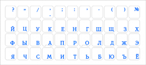 Наліпки на клавіатуру Cyan (кирилиця, прозорі)