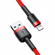 Кабель USB Lightning Baseus Cafule, B-09, 2.4А, 1м, червоний