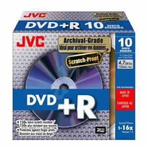 Диск DVD-R 4,7Gb JVC Scratch Proof 16x, CakeBox 25 (за ШТ)