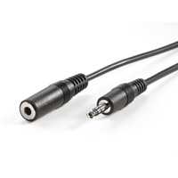 Аудіо кабель подовжувач 3.5mm M/F  5.0m, чорний, Value, 11.99.4355-30