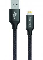 Кабель USB to Lightning, Colorway  2.1А 1м, чорний (CW-CBUL004-BK)