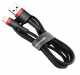 Кабель USB to Lightning Baseus Cafule A-19, 2.4А, 0.5м, red-black (CALKLF-A19)