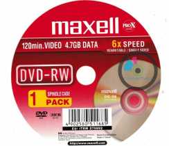 Диск DVD-RW 4.7Gb Maxell 6x  (за ШТ)