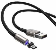 Кабель USB to microUSB Baseus Zinc Magnetic,  2 A 1м,  чорний (CAMXC-H01)