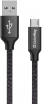 Кабель USB to microUSB, Colorway 2.1А 1м, чорний (CW-CBUM002-BK)