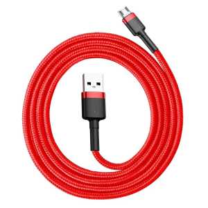 Кабель USB to microUSB Baseus Cafule B91, 2.4A 1м,  чорно-червоний (CAMKLF-B91)