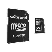 Карта пам’яті MicroSD 16Gb Wibrand (class10 + SD адаптер) (WICDHU1/16GB-A)