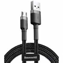 Кабель USB to microUSB Baseus Cafule,  2.4A 0.5м, чорно-сірий (CAMKLF-AG1)