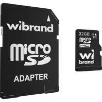 Карта пам’яті MicroSD 32Gb Wibrand (class10 + SD адаптер) (WICDHU1/32GB-A)