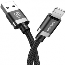 Кабель USB Lightning Baseus Cafule, 2.4А, 1м, чорно-сірий, 491797