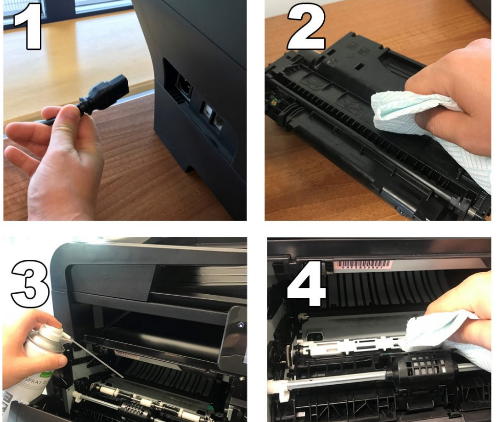 Очистка картриджа стркменевого принтера